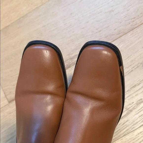 Everlane Brown leather square toe Chelsea Leather boots 7.5 - Picture 2 of 7
